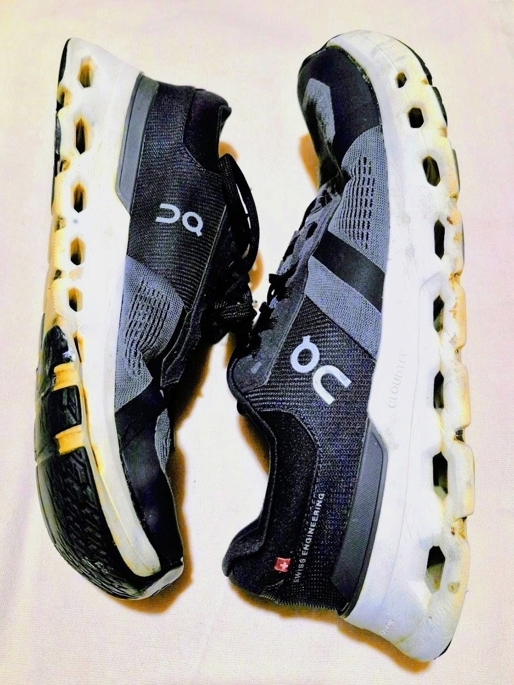 On Running Cloudrunner Running Shoes - Black/Gray Men's Size 12